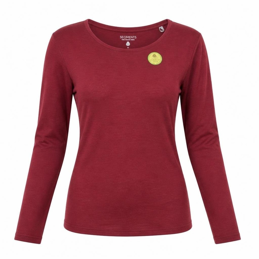 SEGMENTS Merino Base Layer Womens M Red Wool Hiking Outdoors Wicking Top